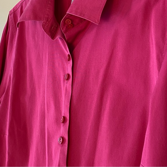 Talbots Petites size 14 magenta pink button down shirt - Picture 3 of 7